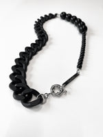 Load image into Gallery viewer, MATTE BLACK CHUNKY CHAIN &amp; BLACK PEARLS
