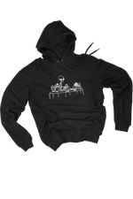 Load image into Gallery viewer, hooded sweatshirt with print  •  black
