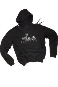 hooded sweatshirt with print  •  black